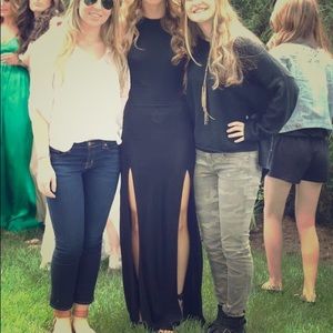 Long black formal cocktail dress